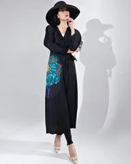 Luxury Abstract Plissé Duster