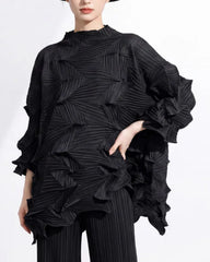Origami Plissé Tunic Top