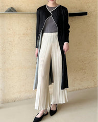 Luxury Pleated Longline Coat