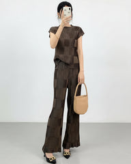 Luxury Petite Plisse Pant Suit