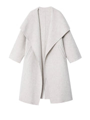 Luxury Wool-Blend Open Coat
