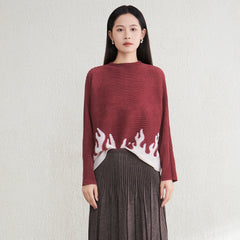 Japanese Plissé Long-Sleeve Blouse