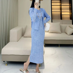 Truly Pleated Cardigan & Dress Set