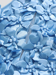 Elegant 3D Floral Halter-Neck Dress