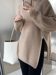 Luxury Ribbed Side-Zip Knit