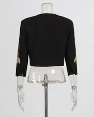 Elegant Cropped Jacket & Midi Skirt