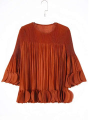 Luxury Plissé Ruffle Blouse