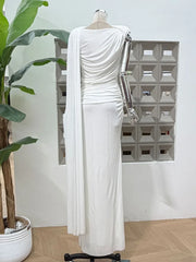 Luxury One-Shoulder Ruched Dress