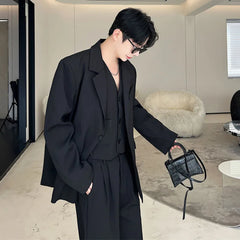 Men's Iconic 3 Piece Black Couture Streetwear Suit