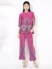 Truly Pleated Fitted Pant Set