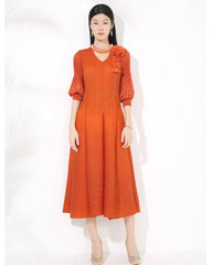 Luxury Pleat Floral Formal Dress