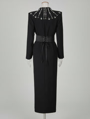 Luxury Crystal Thigh-Slit Dress