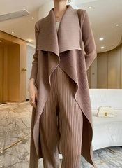 Plissé Longline Duster Cardigan