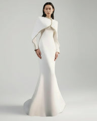Embellished Cape Overlay Dress