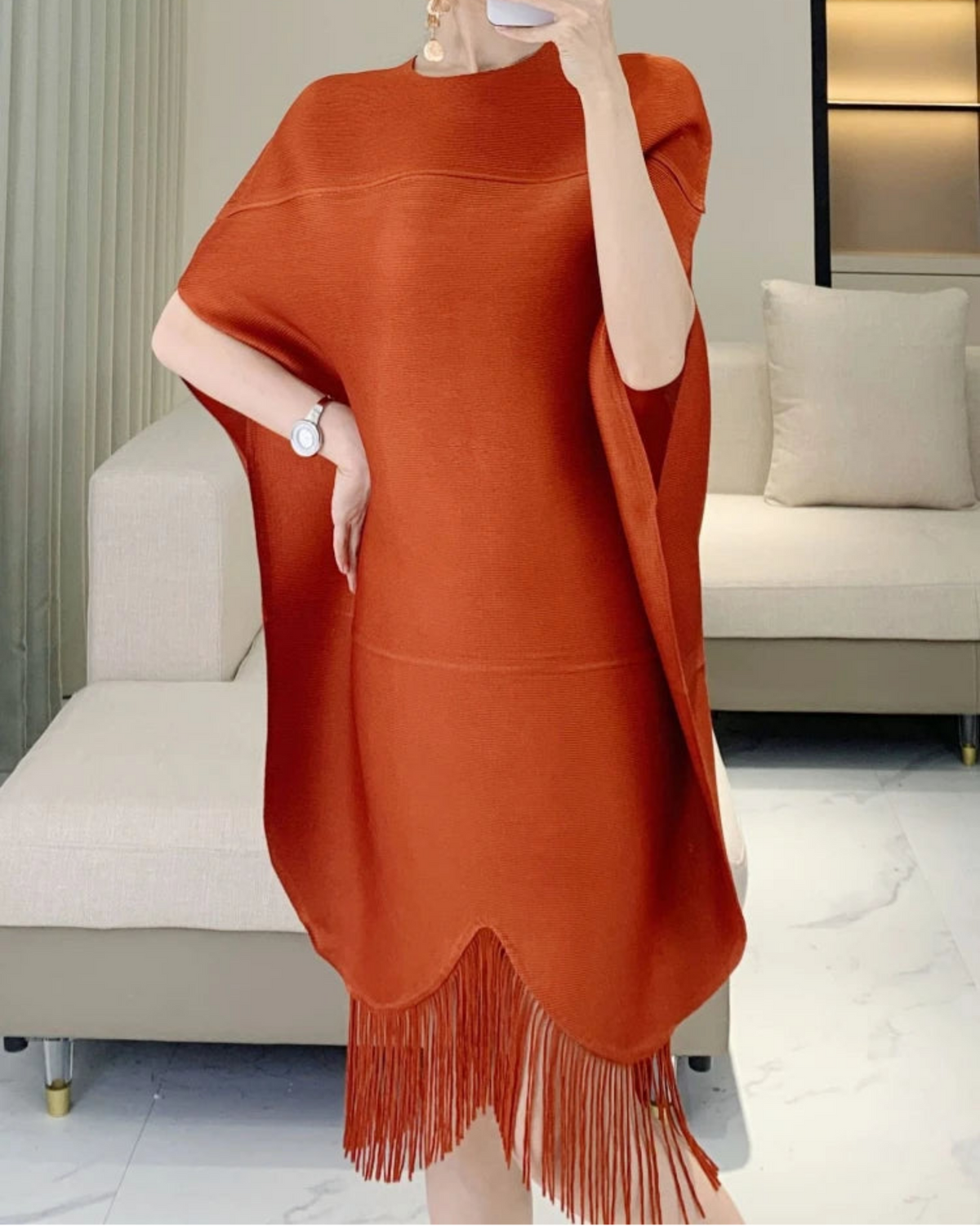 Luxury Plissé Oversized Tunic