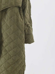 Luxury Diamond-Quilted Scarf Coat