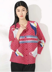 Luxury Plissé Patterned Blouse