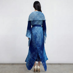Pleated Asymmetric Wrap Dress