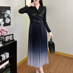 Ombre Pleated Blazer Dress
