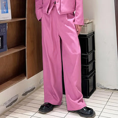 Men's High Society Pink Wide Leg Trousers