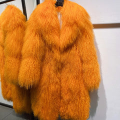 Couture Shearling Lamb Fur Coat - Extra Long