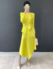 Luxury Pleated Skirt & Blouse Set