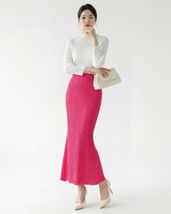 Luxury Pleated Ribbed Skirt