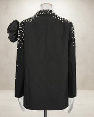 Luxury Pearl & Floral Blazer