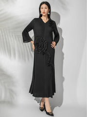 Elegant Plissé Floral Dress