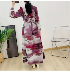 Women's Long Sleeve Japanese Pleated Dress