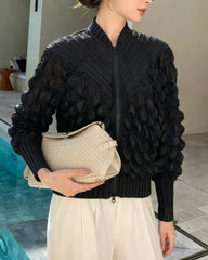 Lightweight 3D Bubble Plissé Jacket