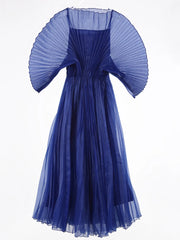 Statement Pleated Dress with Kimono Sleeves