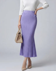 Luxury Pleated Ribbed Skirt