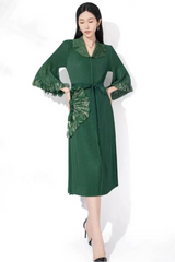 Elegant Floral Pleated Dress