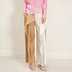 Women's Luxurious Pull-on Plissé Pleated Wide Leg Pant