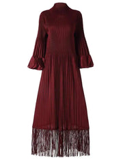 Luxury Plisse Tassel Fringe Dress