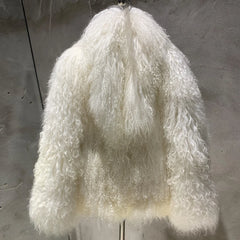 Women's Shaggy 100% Real Shearling Coat