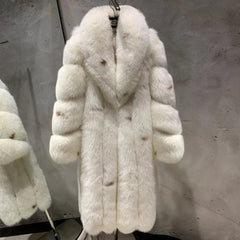 Women's Spotted Fox Fur Long Coat