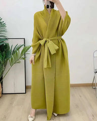 Luxury Plissé Longline Coat