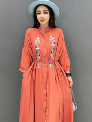 HEYFANCYSTYLE Everyday Embroidered Comfort Dress