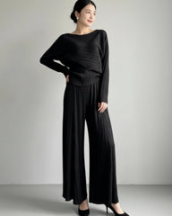 Couture Wide-Leg Plisse Set