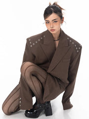 Circular Hole Couture Oversized Blazer Coat