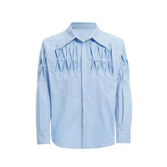 Men's Pearl Pleated Oversized Shirt | Luxe Streetwear