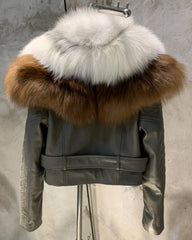Luxury Lambskin & Fox Fur Jacket