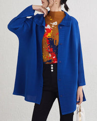 Luxury High-Collar Pleated Blouse