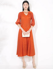 Luxury Pleat Floral Formal Dress
