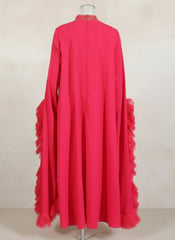 Luxury Ruffle-Sleeve Sequin Dress