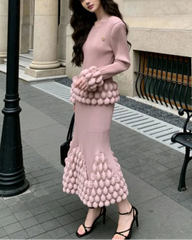 2-Piece Bubble Pleated Skirt Set