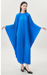 Luxury Plissé Cape Dress