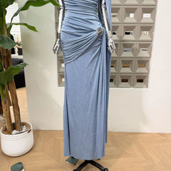 Luxury One-Shoulder Ruched Dress